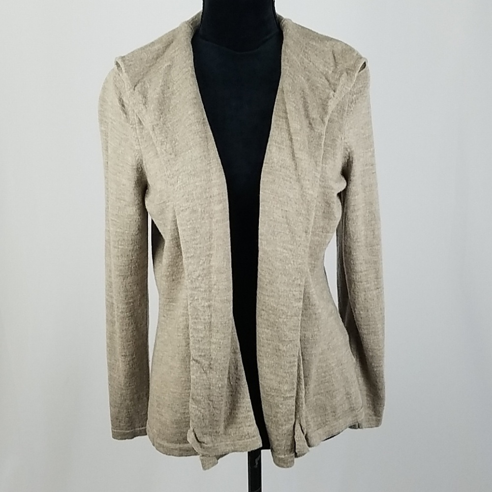 Elie Tahari L Merino wool open front cardigan